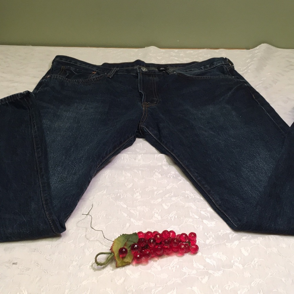 & denied straight 40/34 dark blue jeans